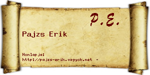Pajzs Erik névjegykártya